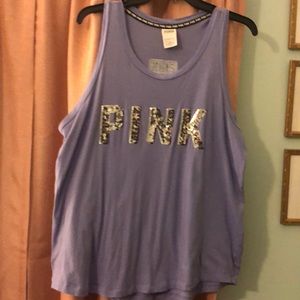 PINK BLING TANK.  SIZE LARGE